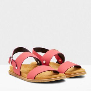 HUNTER Peony Pink Contoured Leather Sandals 9 NEW